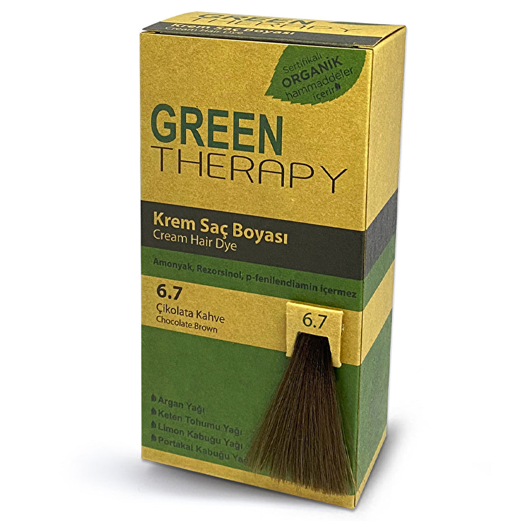 Green Therapy Cream Hair Color 6.7 Chocolate Brown | Natural Formula