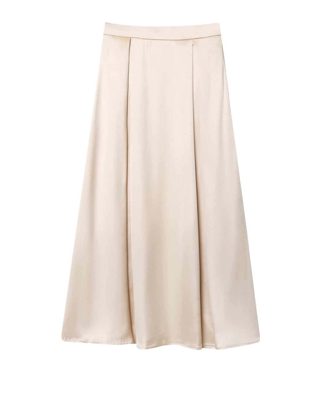Autumn Silk Satin Texture High Waist Ethereal Swing Midi Skirt Skirt Elegant
