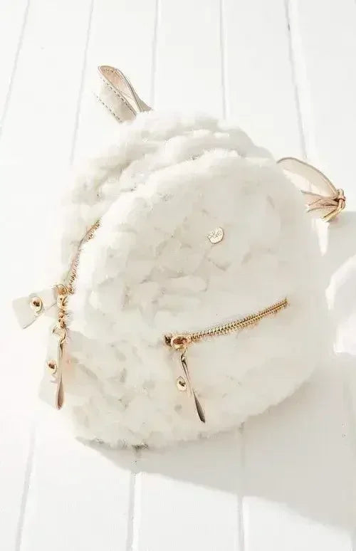 Vegan Fur Mini Backpack - Quilted Eco Bag | Femstylo