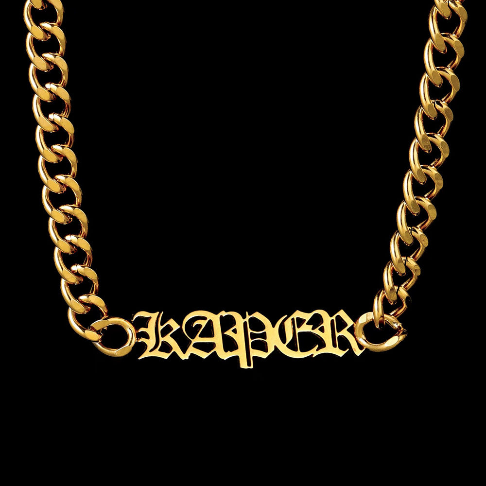 FLIPSTYLEZ LLC Metallic Silver Custom Engraved Cuban Chain Necklace & Bracelet Set | Tarnish-Free Stainless Steel Personalized Jewelry for Men & Women