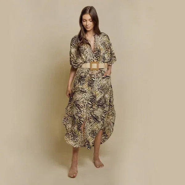 Wide Dress -Animal Print