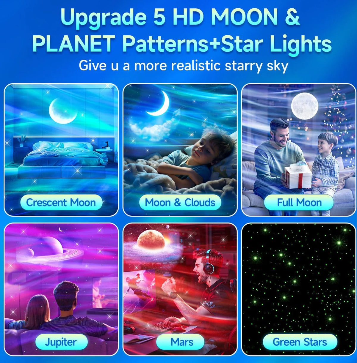 AuroraGlow Galaxy Projector