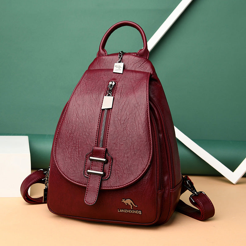 Women's Beautiful Fashionable Korean Soft Leather Backpacks
