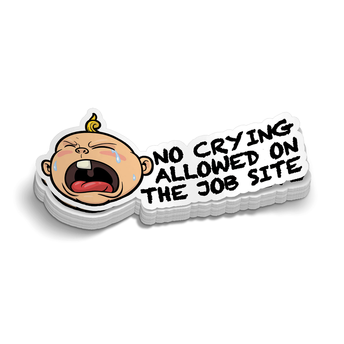 No Crying -  Hard Hat Decal