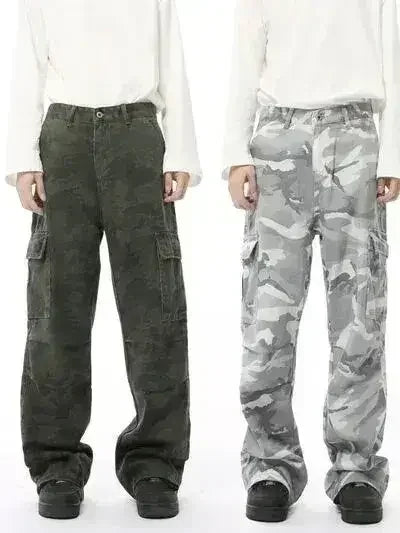 Camouflage Cargo Jeans with Pockets