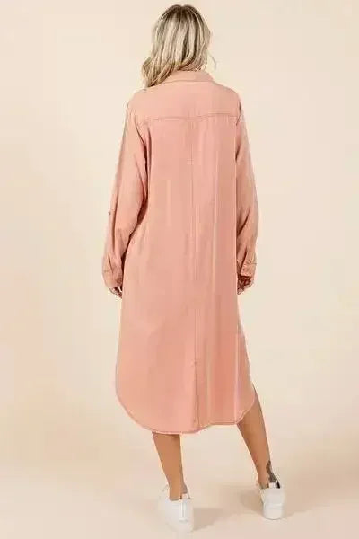 Mittoshop Button Down Long Sleeve Shirt Dress