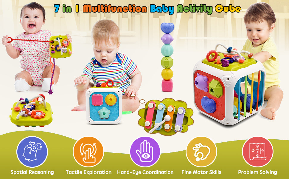 Montessori Super Fun Learning Toys for Little Explorers 7-in-1 Sensory Playtime Toddlers Adventure