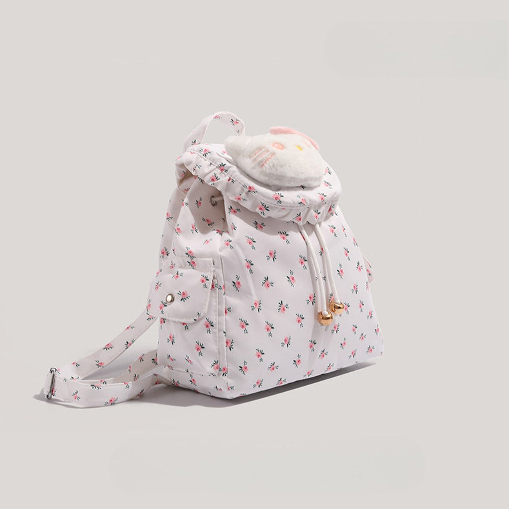 Cute small backpack for girls teens, floral canvas backpack, cute girl backpack, commuter versatile school bag for girls