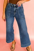 Ashleigh Blue Cropped High Rise Wide Leg Jeans
