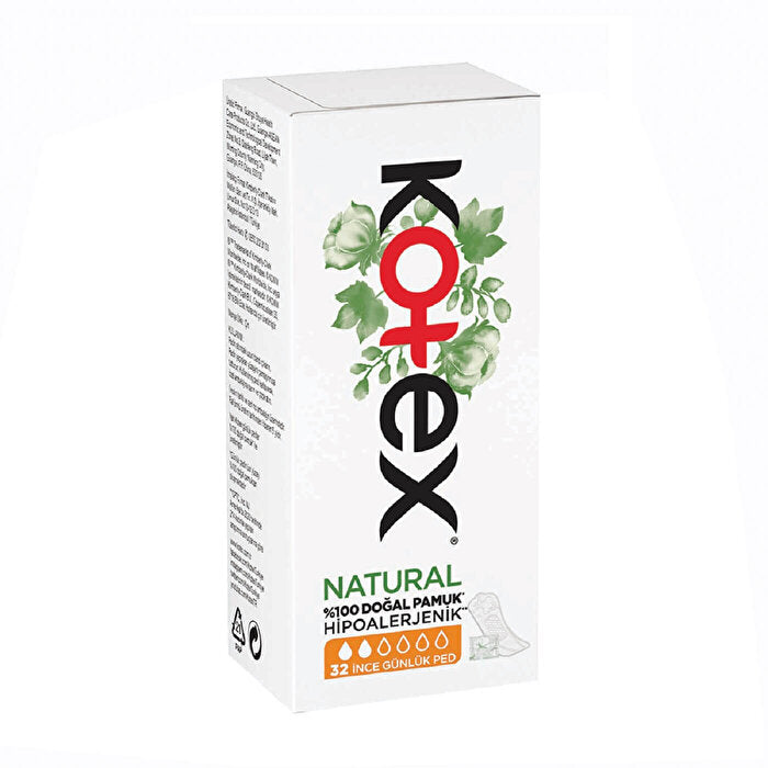 Kotex Natural Thin Daily Pads 32 Count - Hypoallergenic | Comfort
