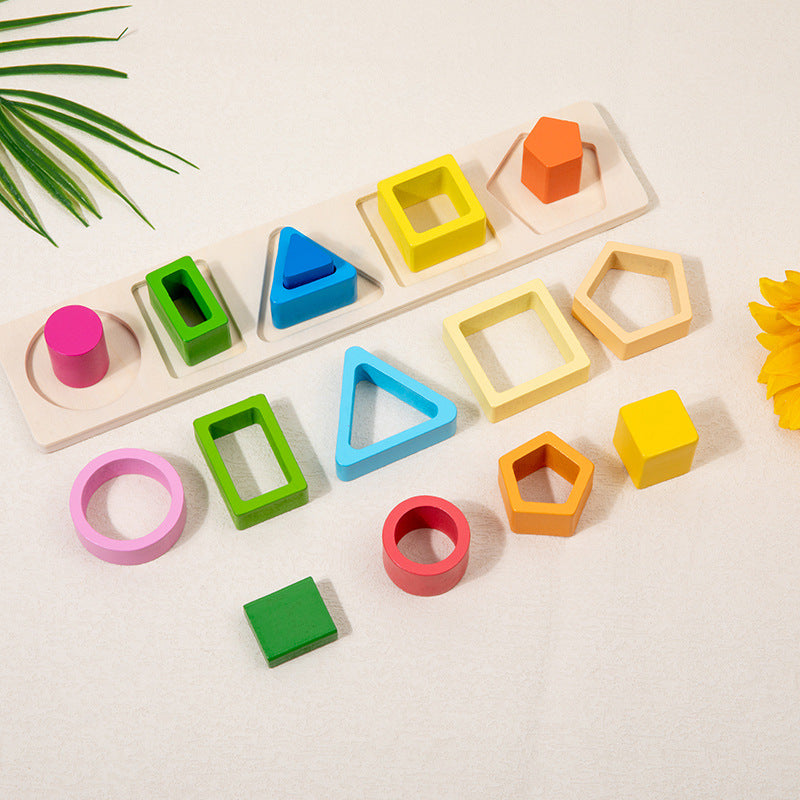 Geometric shape column matching assembly for children's enlightenment, boys and girls' early education puzzle toys, building blocks