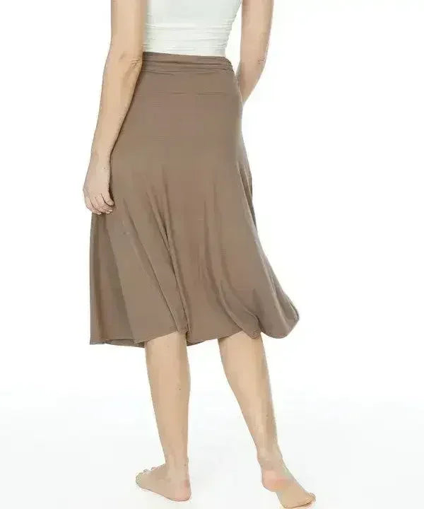 Bamboo Flared Skirt – Organic Mid-Length with Shirring