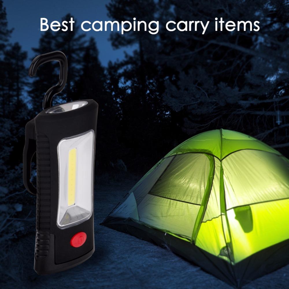 2-Modes COB LED Magnetic Working Folding Hook Hanging Lamp Torch Linternas  Flashlight Handy Lighting Use 3x AAA