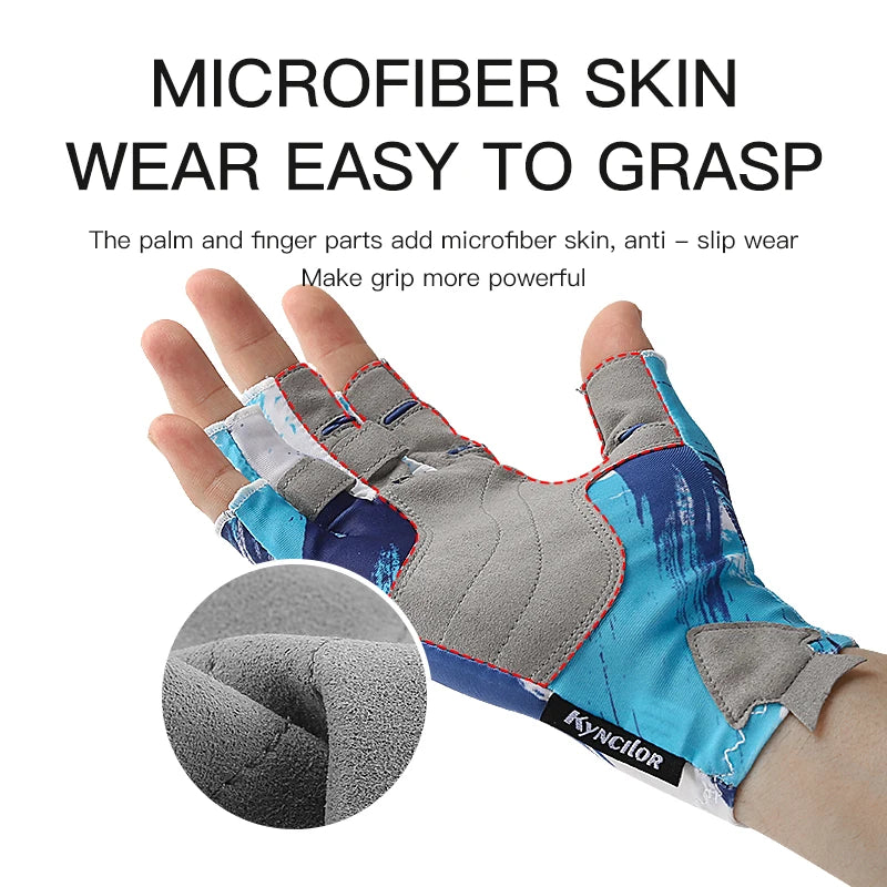 Fishing Gloves Men Women Non-slip Half-finger UV Protection Lightweight Breathable Outdoor Sport Equipment Angling Sailing Glove