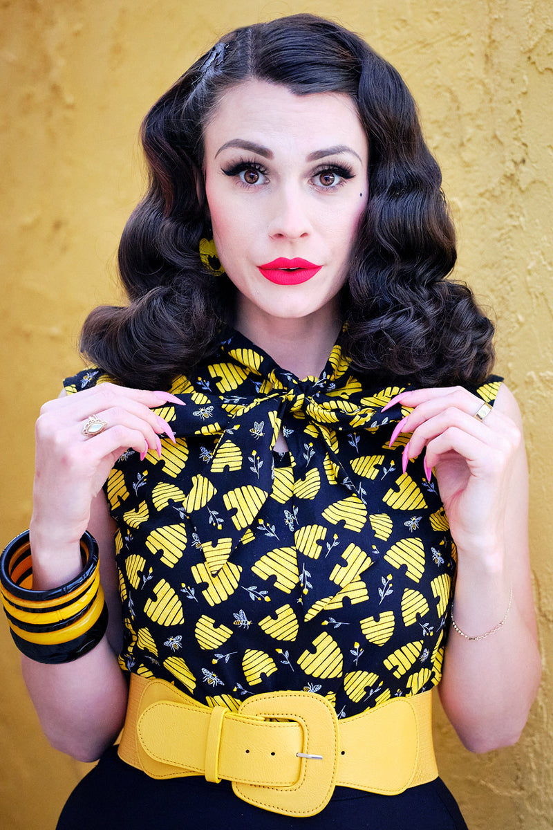 Honey Hives Bow Top - Plus Sizes only