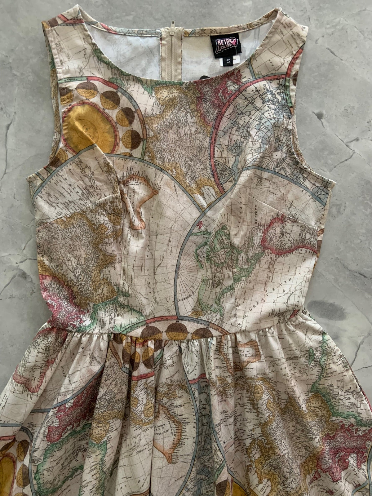 Map Vintage Dress - XS only, 1 left!