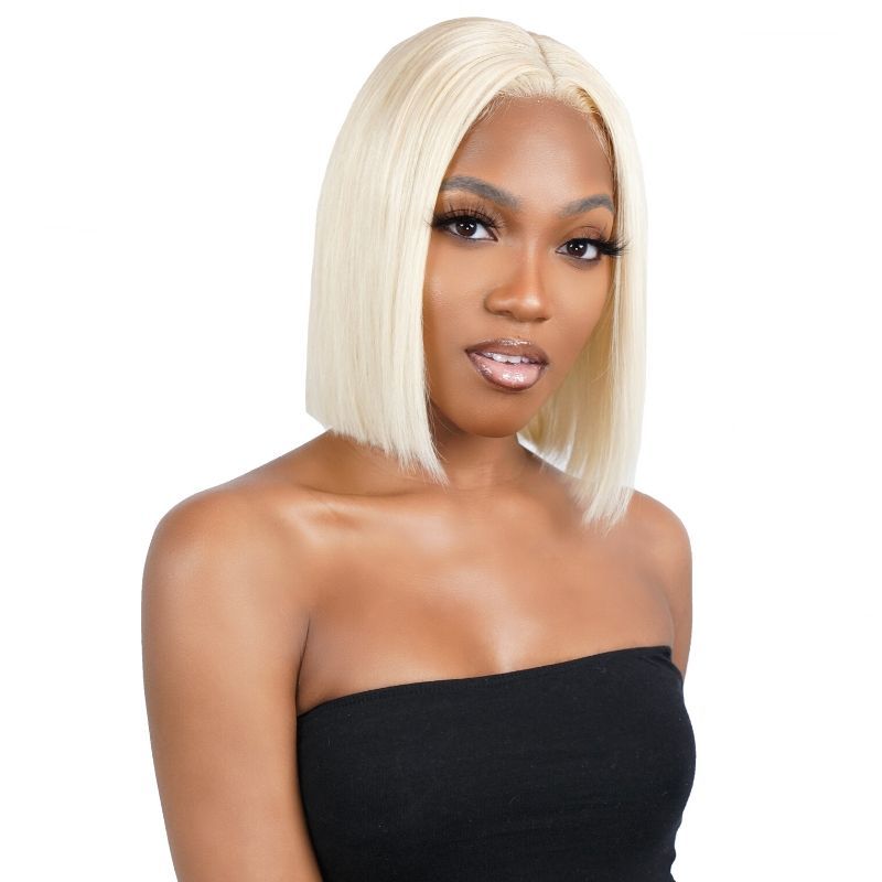 Blonde Straight 4x4 Transparent Lace 100% Human Hair Bob Wig