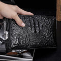 Men's Crocodile Leather Clutch Large Capacity Combination Lock