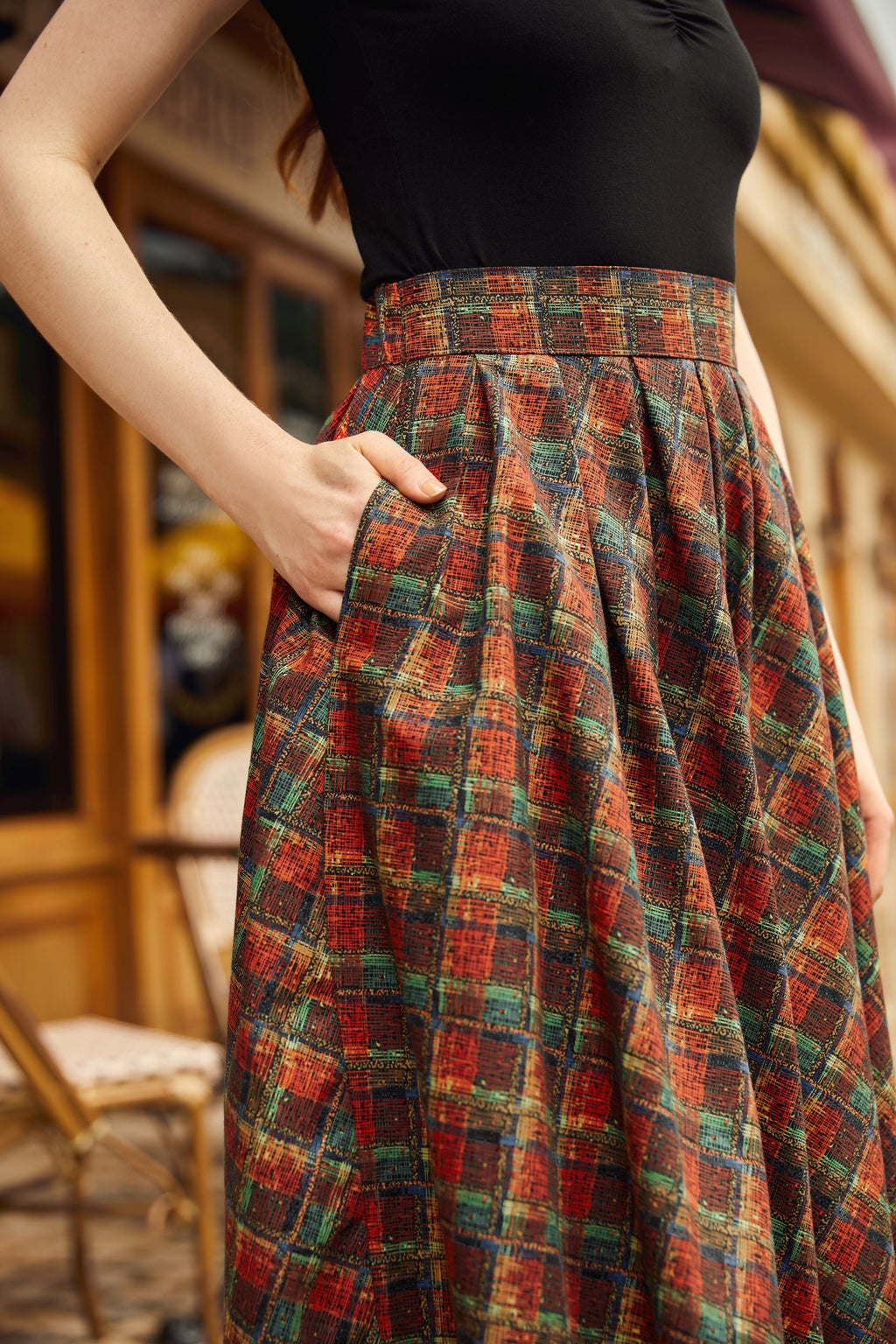 Red Plaid Doris Skirt
