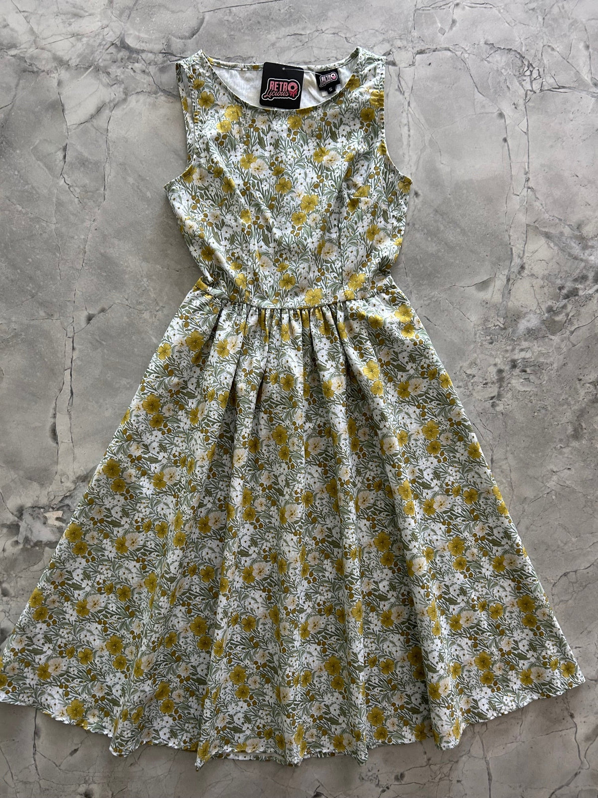 Mustard Floral Midi Dress
