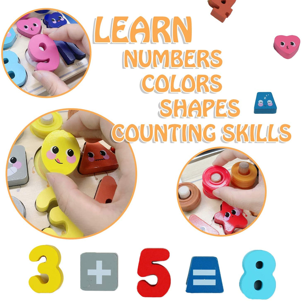Textile Counters Numbers and Shapes