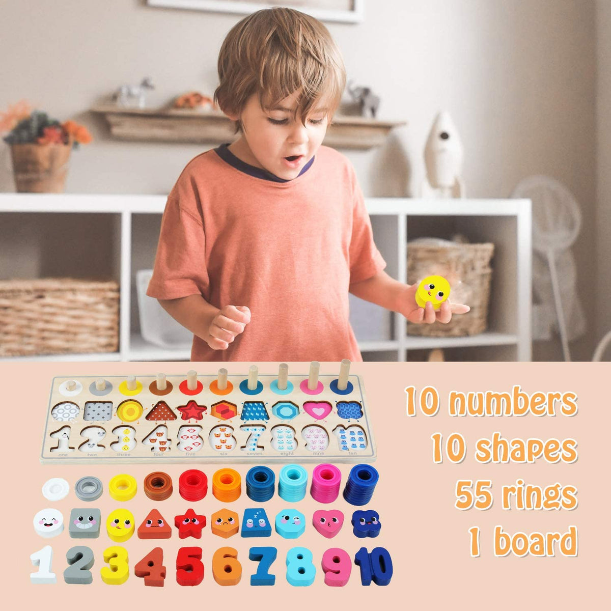 Textile Counters Numbers and Shapes