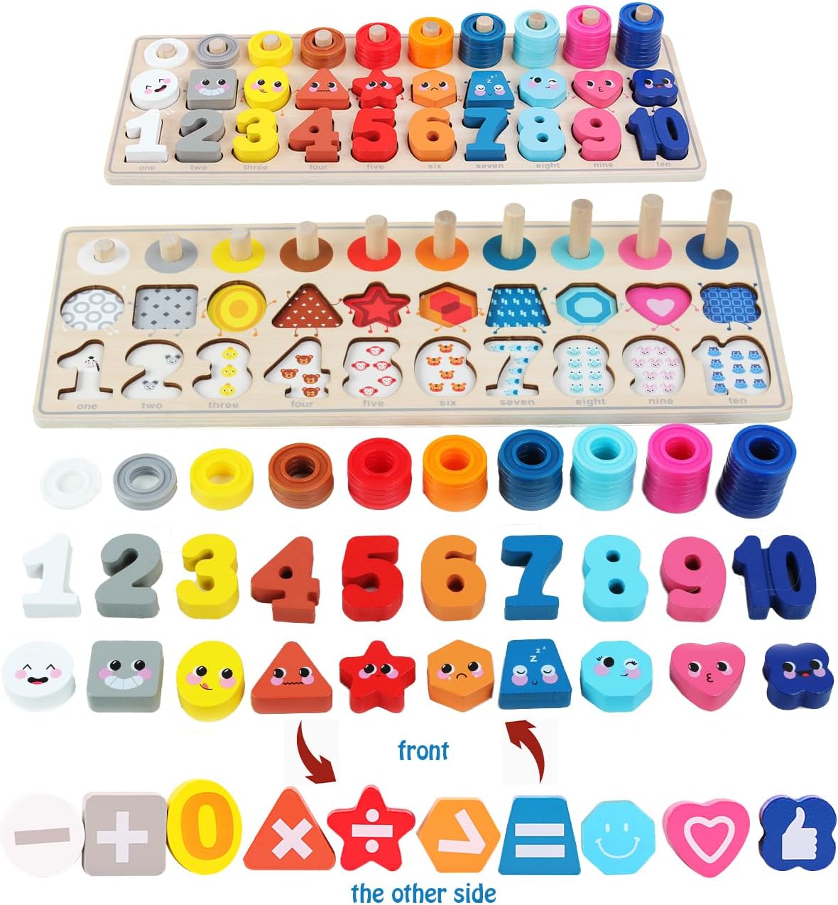 Textile Counters Numbers and Shapes