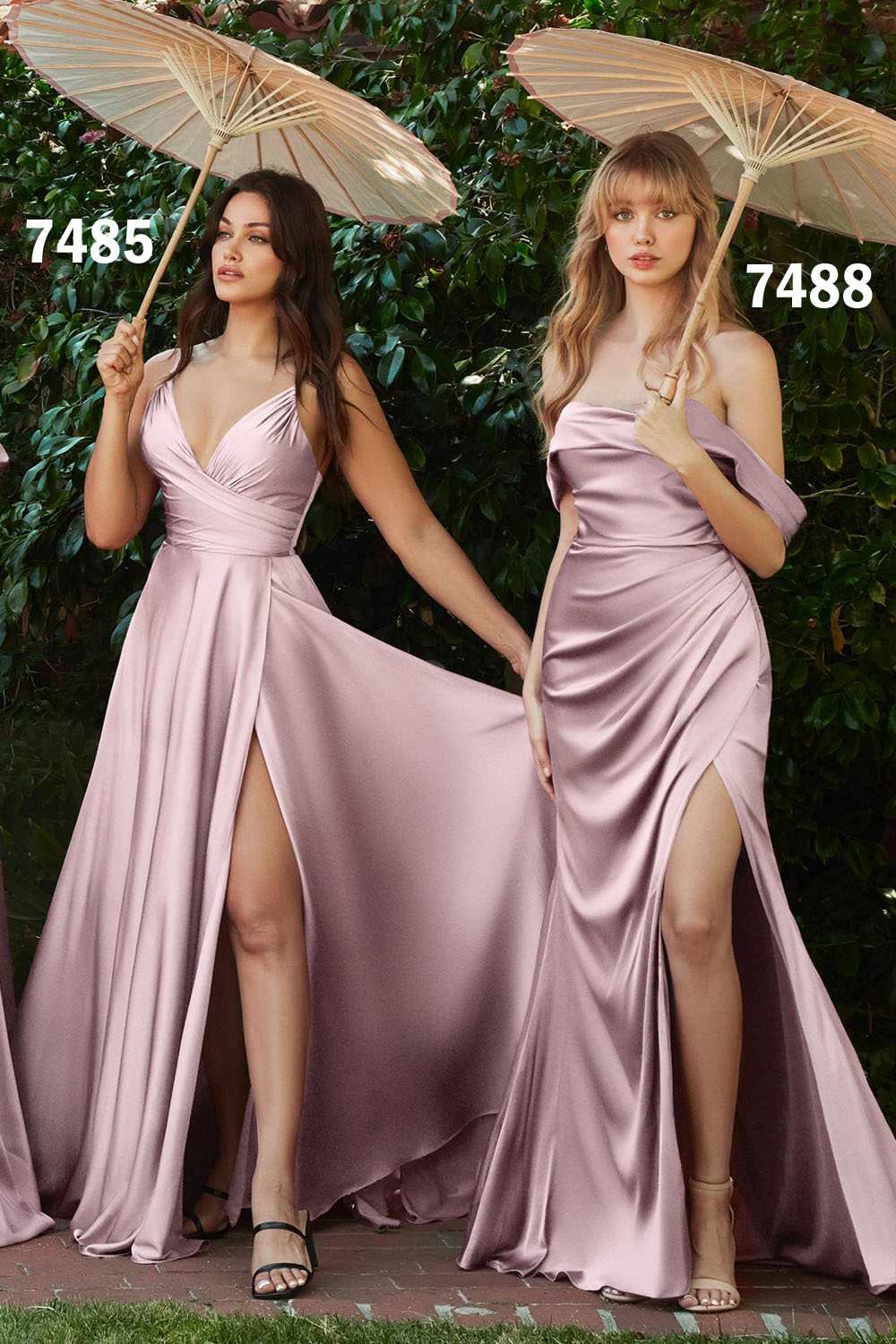 Cinderella Divine 7485C Sweetheart Neckline Soft Satin A-Line Formal Dress