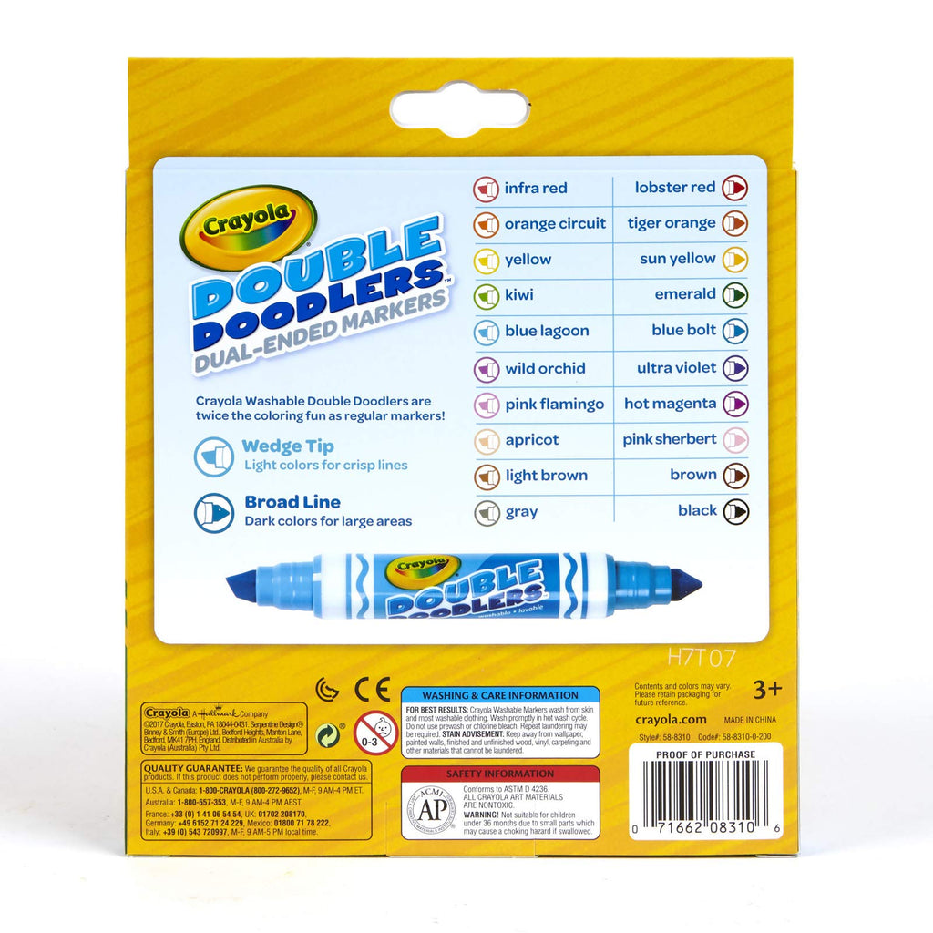 Double Doodlers Crayola Dual-Tip Washable Markers, 10 Ct.