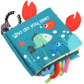 The Ocean Adventure Crinkle Baby Sensory Play Book with Teether Ring