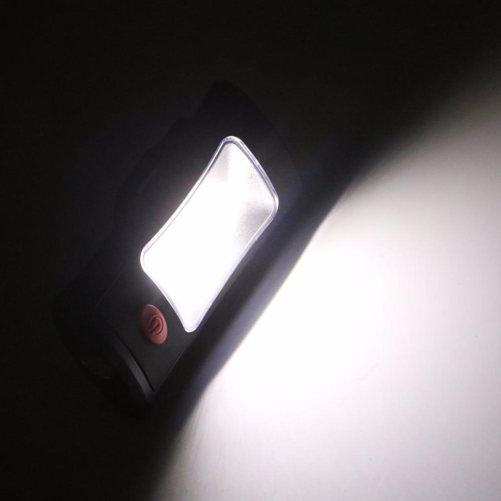 2-Modes COB LED Magnetic Working Folding Hook Hanging Lamp Torch Linternas  Flashlight Handy Lighting Use 3x AAA