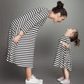 Family Clothing Matching Mother And Daughter Clothes Striped Dresses