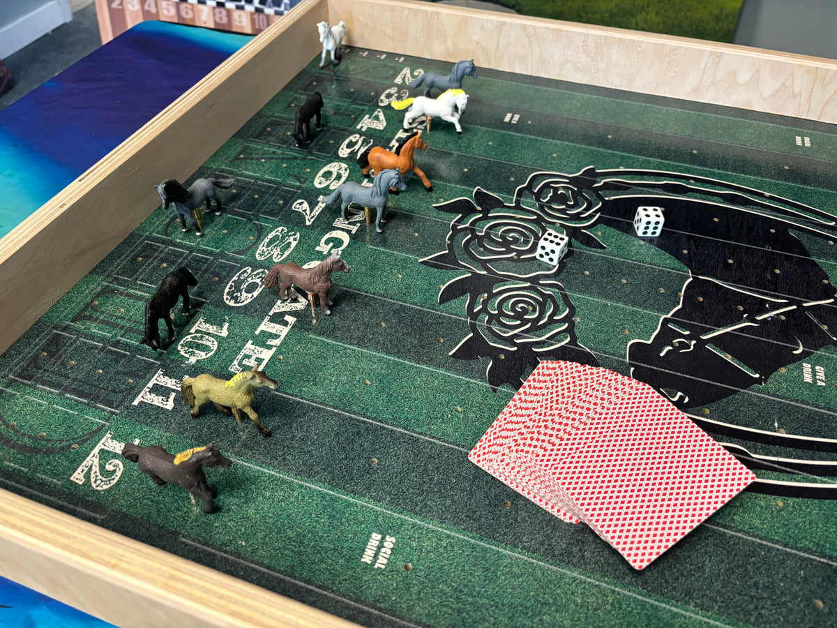 XL Custom Order Horse Race Game with Rails – 18"x30"