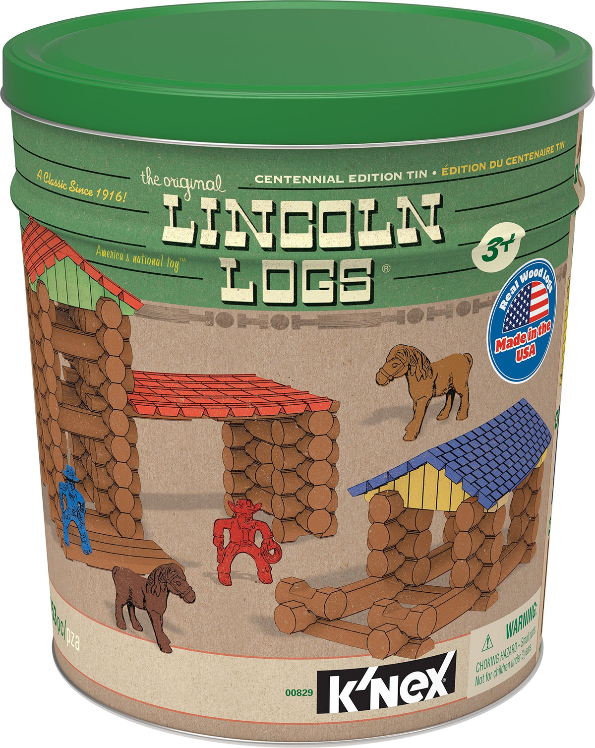 Retro American Wooden Builder Logs