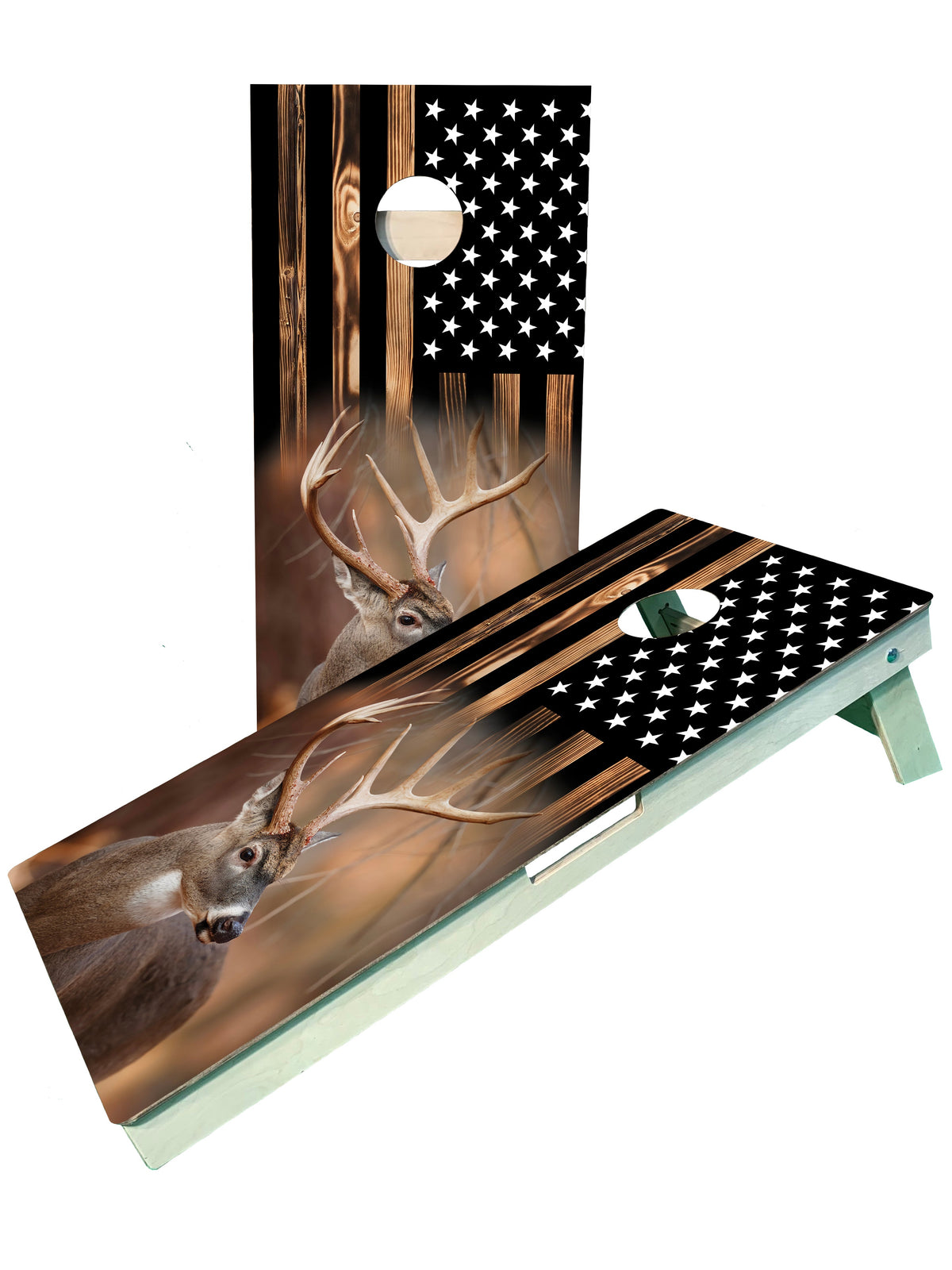 Buck American Flag Cornhole Boards