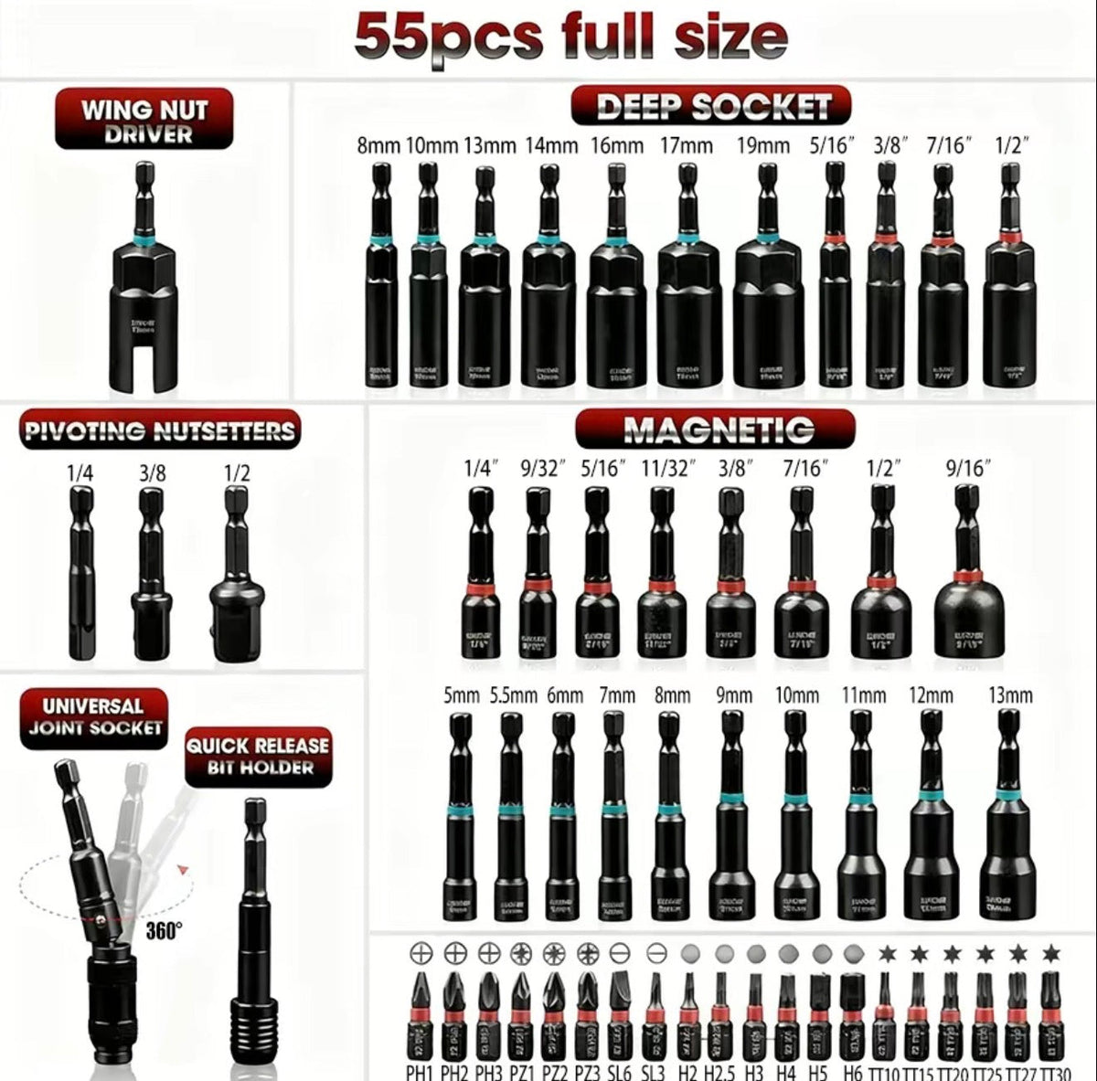 MagniDrive 55PC Nut Driver Set