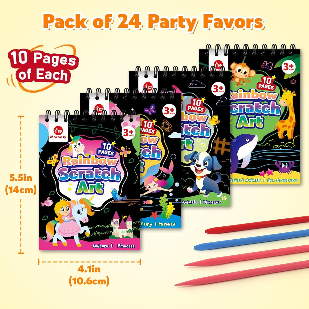 Scratch and Create Rainbow Art Notebooks Party Pack