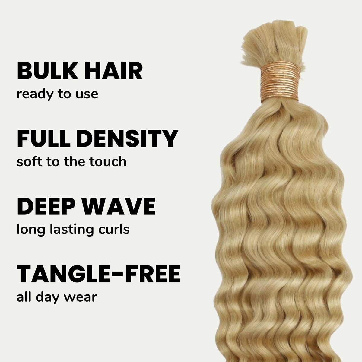 Blonde Deep Wave Bulk 100% Human Braiding Hair