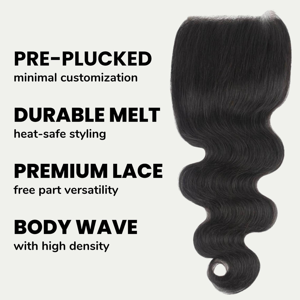 Body Wave 5x5 Transparent Lace Human Hair Closure