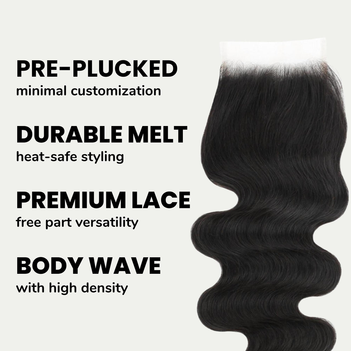 Brazilian Body Wave 4x4 Transparent Lace Human Hair Closure