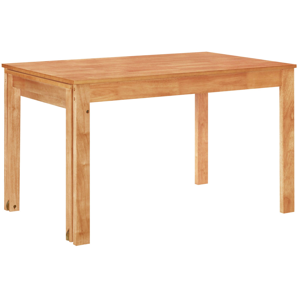 TOPMAX 65 "5-piece set with wheels, expandable dining table set, 17.7" pull-out side table and small dining chairs, natural