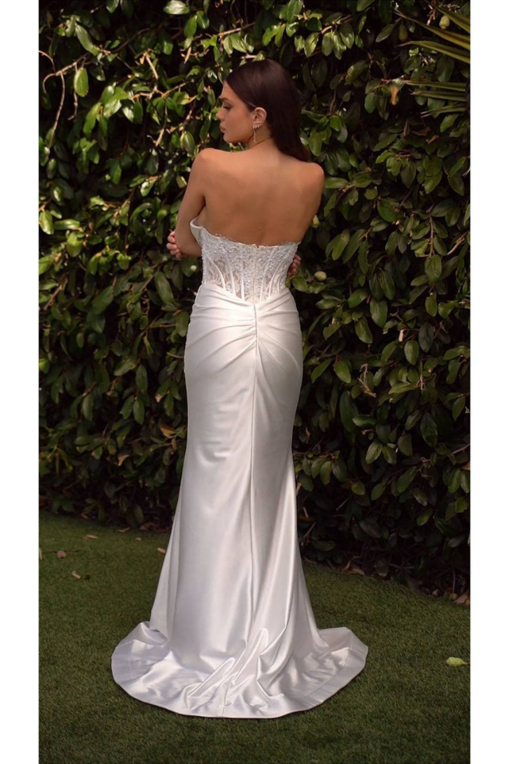 Ladivine CD797W Dress Strapless Sweetheart Satin Wedding Gown