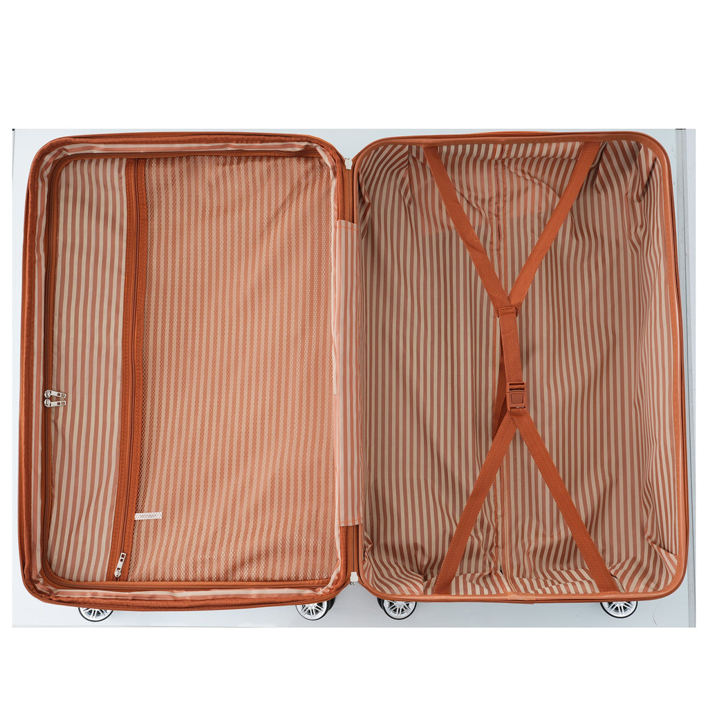 Hardshell Luggage Sets 3 Piece double spinner 8 wheels Suitcase with TSA Lock Lightweight 20''24''28'' Lilac + ABS