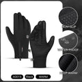 Outdoor cycling men's and women's warm touch screen cold and windproof skiing sports gloves
