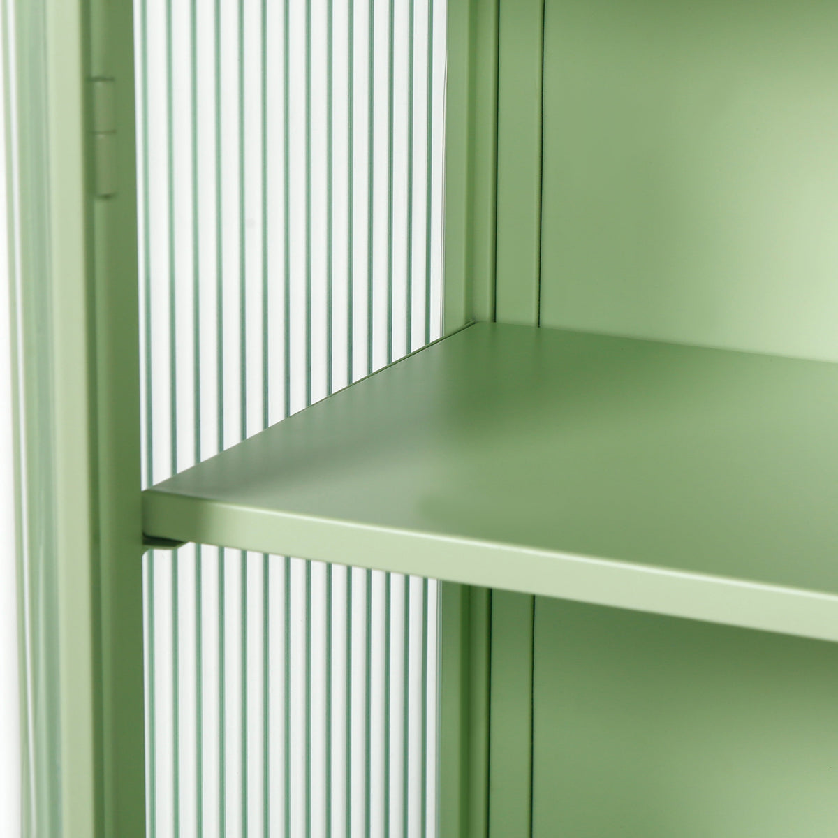 27.56"Glass Doors Modern Two-door Wall Cabinet with Featuring Three-tier Storage Mint Green