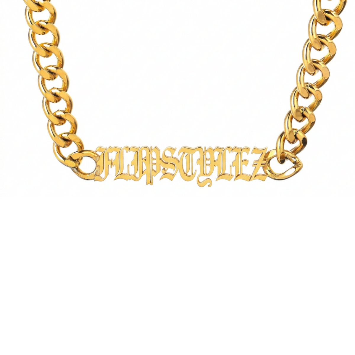 FLIPSTYLEZ LLC Metallic Silver Custom Engraved Cuban Chain Necklace & Bracelet Set | Tarnish-Free Stainless Steel Personalized Jewelry for Men & Women