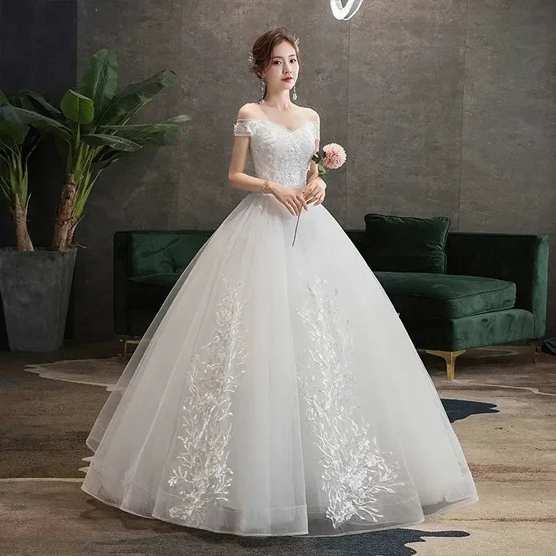 Wedding Dress 2024 New Sexy V-neck Ball Gown Princess Vintage Wedding Dresse Luxury Lace Wedding Gowns Plus Size Customized