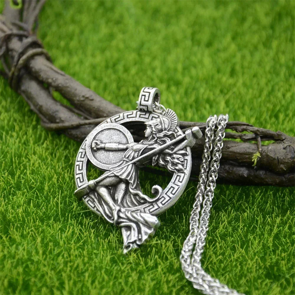 Nostalgia Greek Goddess Roman Mythology Warrior Goddess Minerva Athena Pendant Gothic Necklace For Women Jewelry Accessories