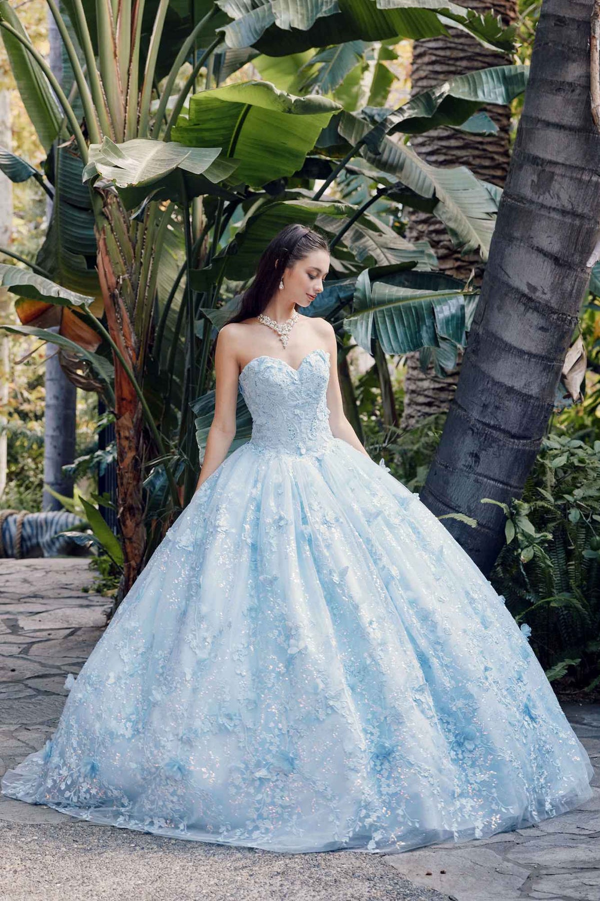 Juliet JT1449J Poofy Strapless Sweetheart Quinceanera Gown Includes Cape