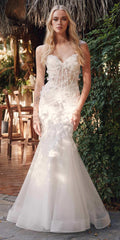 Juliet JT2469KW Long Sweetheart Boned Embellished Bodice Trumpet Gown